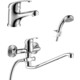 Комплект смесителей Rossinka Silvermix для раковины и ванны, с душем, хром (Y35-35, Y35-11)