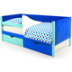 Детская кровать-тахта Бельмарко мягкая Svogen мятно-синий + ящики 1 мятный, 1синий + бортик ограждение