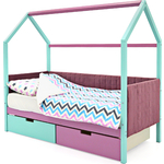 Детская кровать-домик Бельмарко мягкий Svogen мятный-лаванда + ящики 1 мятный, 1 лаванда