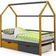Детская кровать-домик Бельмарко Svogen дерево-графит + ящики 1 дерево, 1 графит