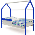 Бельмарко Детская кровать-домик Svogen сине-белый + бортик ограждение