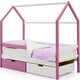 Бельмарко Детская кровать-домик Svogen лаванда-белый + ящики 1 лаванда, 1 белый + бортик ограждение