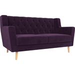 Кухонный прямой диван АртМебель Брайтон Люкс 2-х местный велюр фиолетовый