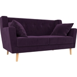 Кухонный прямой диван АртМебель Брайтон 2-х местный велюр фиолетовый