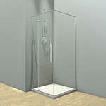 Боковая стенка Veconi Rovigo 100 стекло прозрачное, профиль хром (KP07-100-01-C4)