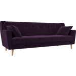 Кухонный прямой диван АртМебель Брайтон 3-х местный велюр фиолетовый