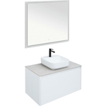 Мебель для ванной Aquanet Nova Lite 90 один ящик, белый глянец/серая