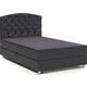 Кровать Шарм-Дизайн Премиум 100 серая рогожка и черная экокожа