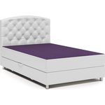Кровать Шарм-Дизайн Премиум 140 фиолетовая рогожка и белая экокожа