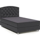 Кровать Шарм-Дизайн Премиум Люкс 100 серая рогожка и черная экокожа