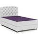 Кровать Шарм-Дизайн Премиум Люкс 140 фиолетовая рогожка и белая экокожа
