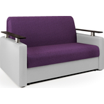 Диван-кровать Шарм-Дизайн Шарм 160 фиолетовая рогожка и экокожа белая