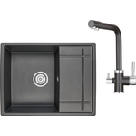 Кухонная мойка и смеситель Granula GR-6501, GR-2015 черный