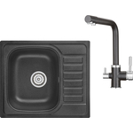 Кухонная мойка и смеситель Granula GR-5801, GR-2015 черный