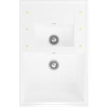Кухонная мойка ZOX ZX-GM 07 74х48 с крылом и дополнительной чашей, белая (4630085462026)