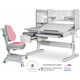 Комплект Mealux EVO Парта Florida Multicolor G + кресло Onyx DPG (EVO-52 W + G MC + Y 110 DPG) - (стол+кресло) столешница белая, накладки серые