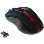 Мышь Oklick 615MW черный/красный оптическая (1000dpi) беспроводная USB для ноутбука (3but) (412861)