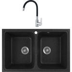 Кухонная мойка и смеситель GreenStone GRS-15-308 Haiba HB70112-7 черная