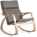 Кресло-качалка TetChair Mod. AX3005 дерево береза ткань: полиэстер/хлопок дерево - натуральный 1/ткань светло-серая 2