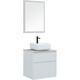 Мебель для ванной Aquanet Nova Lite 60 два ящика, белый глянец/серая
