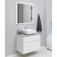 Мебель для ванной Aquanet Nova Lite 75 два ящика, белый глянец/серая