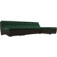 Угловой модульный диван АртМебель Монреаль велюр зеленый экокожа коричневый