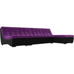 Угловой модульный диван АртМебель Монреаль микровельвет фиолетовый экокожа черный