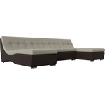 АртМебель П-образный модульный диван Монреаль корфу 02 экокожа коричневый