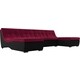 АртМебель П-образный модульный диван Монреаль микровельвет бордовый экокожа черный