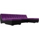 АртМебель П-образный модульный диван Монреаль микровельвет фиолетовый экокожа черный