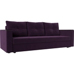 Прямой диван Лига Диванов Атланта Лайт без стола велюр фиолетовый (112641)