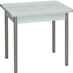 Стол обеденный Катрин Эко 80х60 бетон пайн белый, опора №2 круглая серебристый металлик