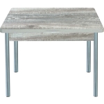 Стол обеденный Катрин Симпл раскладной бетон пайн темный, опора №2 круглая серебристый металлик