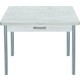 Стол обеденный Катрин Симпл с ящиком бетон пайн белый, опора №2 круглая серебристый металлик