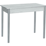Стол обеденный Катрин Нью-Йорк раздвижной бетон пайн белый, опора круглая серебристый металлик