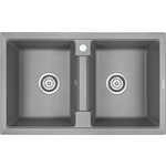 Кухонная мойка Paulmark Zwilling 81х50 серый металлик (PM238150-GRM)