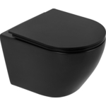 Унитаз подвесной безободковый BelBagno Colorato с сиденьем микролифт, черный матовый (BB062CHR-MB, BB062SC-MB)