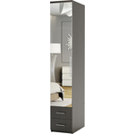 Шкаф для одежды с ящиками Шарм-Дизайн Комфорт МШЯ-11 50х60 с зеркалом, венге
