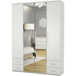 Шкаф четырехдверный Шарм-Дизайн Комфорт МКЯ2-43 220х45 с зеркалом, белый