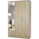Шкаф трехдверный Шарм-Дизайн Комфорт МКЯ-32/1 150х60 с зеркалом, дуб сонома