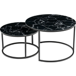 Набор кофейных столиков Bradex Tango черный мрамор с черными ножками (RF 0375)
