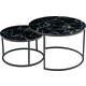 Набор кофейных столиков Bradex Tango черный мрамор с черными ножками (RF 0375)