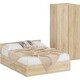 Комплект мебели СВК Стандарт кровать 160х200 с ящиками, шкаф угловой 81,2х81,2х200, дуб сонома (1024358)