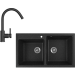 Кухонная мойка и смеситель GreenStone GRS-85k-308, GS-003-308 черный