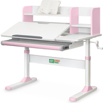 Детский стол ErgoKids TH-330 Pink столешница белая / накладки на ножках розовые (TH-330 W/PN)
