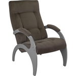 Кресло для отдыха Мебелик Пири, ткань шоколад, каркас серый ясень