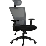 Офисное кресло для персонала Dobrin NIXON LMR-121B черный, серая сетка