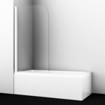 Шторка для ванны Wasserkraft Leine 80х140 прозрачная, белая (35P01-80WHITE)