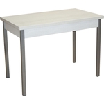 Стол обеденный раздвижной Катрин Бродвей бетон пайн белый/опора квадро серебристый металлик (KT19633)