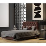 Кровать полутороспальная с подъемным механизмом Шарм-Дизайн Шармэль Люкс 120 велюр Дрим шоколад